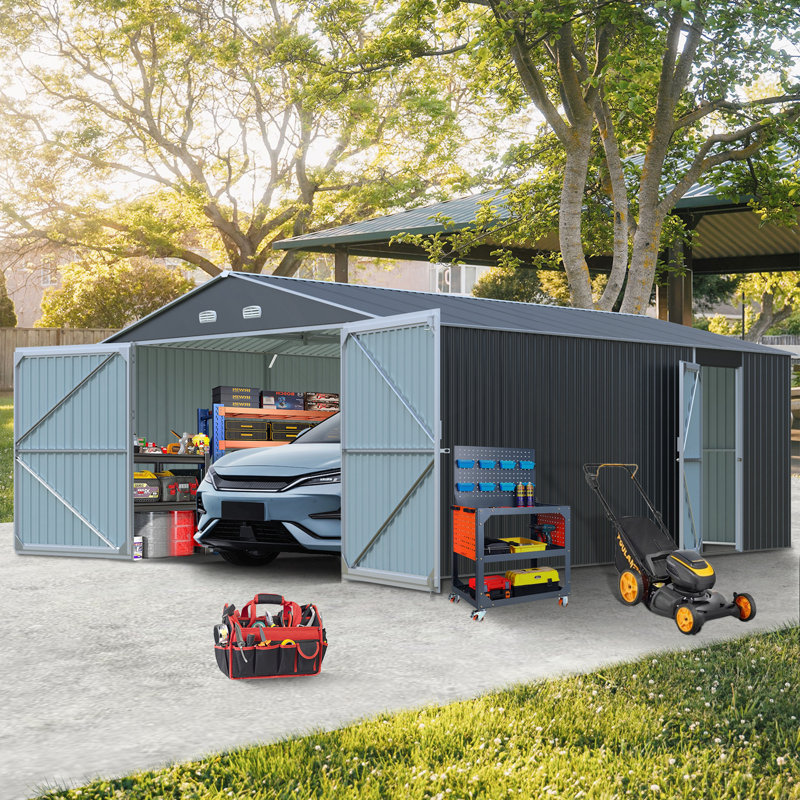 Jiafan 13X20ft Outdoor Storage Shed, Large Metal Garage Shed For